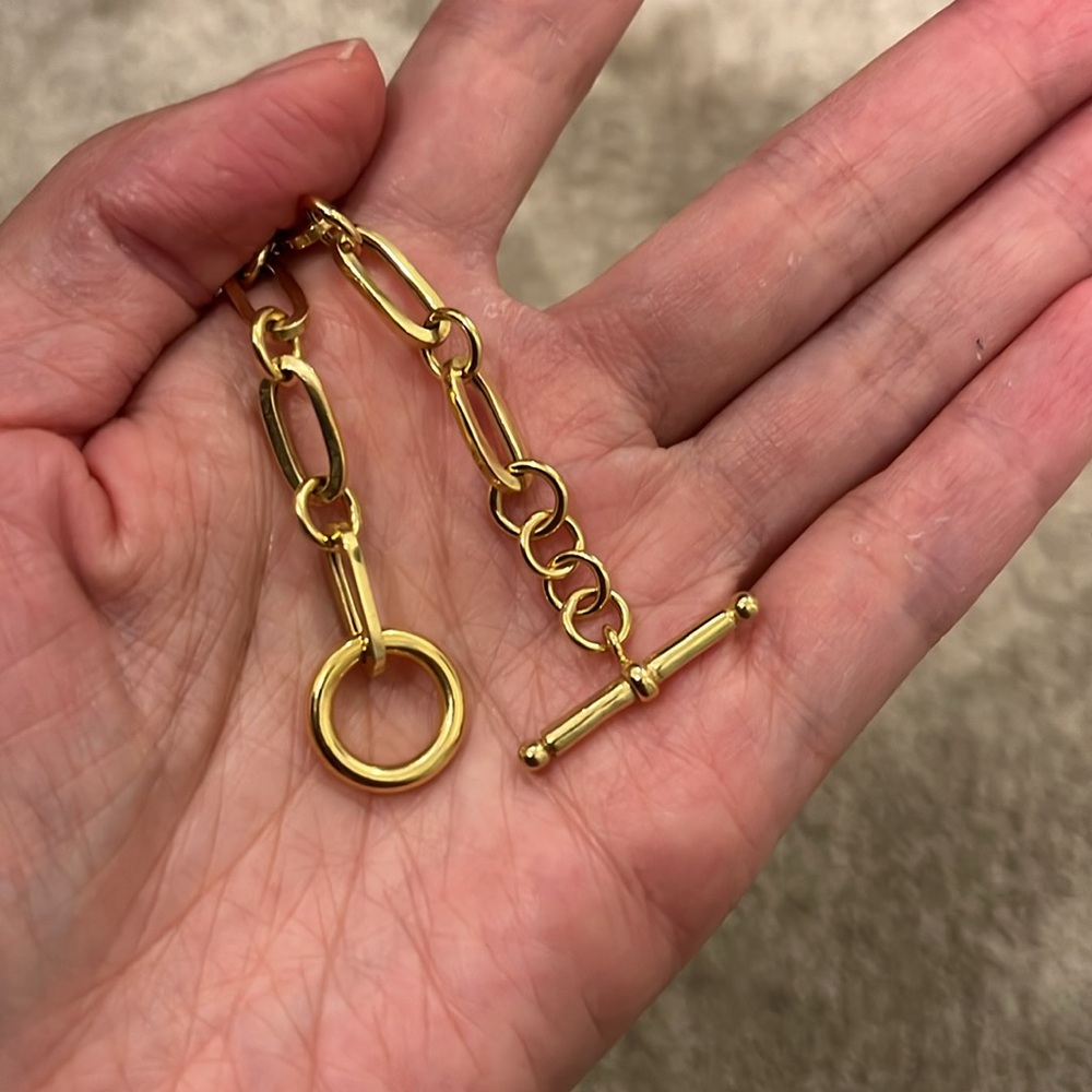 Italian 18kt Gold Over Sterling Paper Clip Link Necklace - Picture 5 of 5